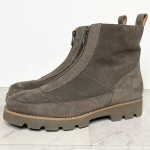 Vionic Estilo Gray Suede Front Zip Bootie 6 1/2